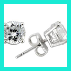 silver studs with cz