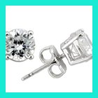 silver studs with cz
